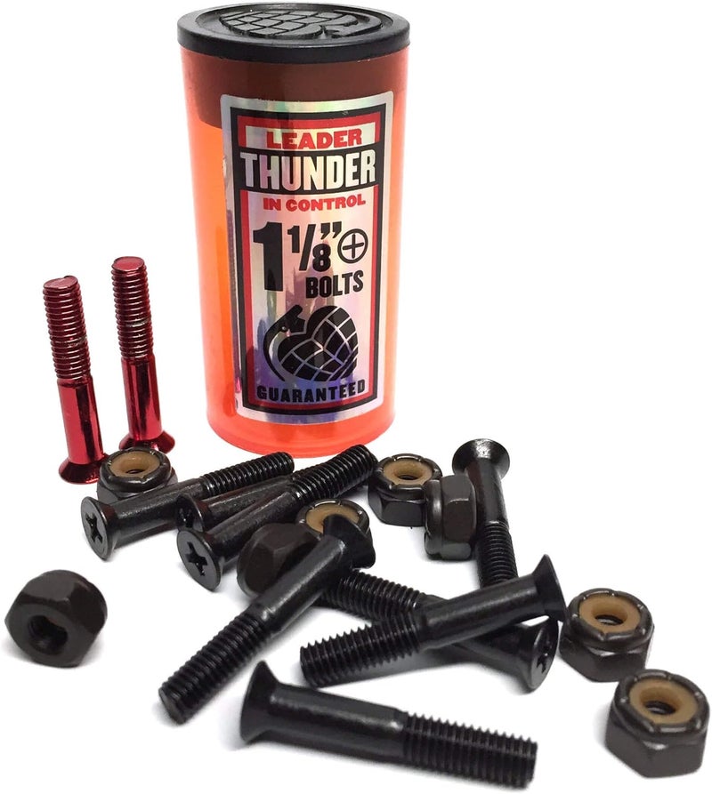 THUNDER Hardware 1 1/8 in Phillips Skateboard RED Bolts - Image 1