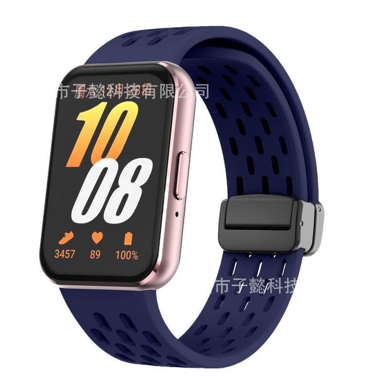 Adjustable Silicone Sport Smartwatch Band Compatible with Samsung Galaxy Watch with Fit Soft Strap and Quick Daily Replacement Silver - Image 5