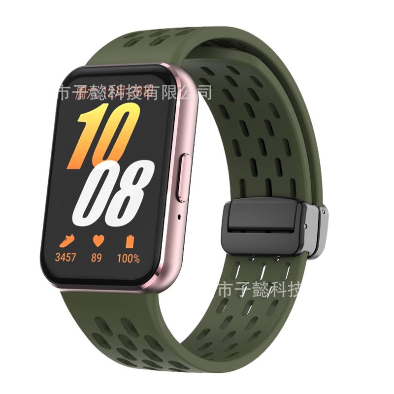 Adjustable Silicone Sport Smartwatch Band Compatible with Samsung Galaxy Watch with Fit Soft Strap and Quick Daily Replacement Silver - Image 4