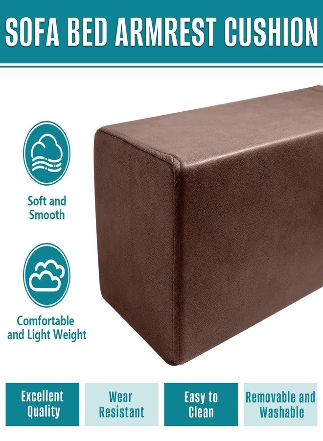 M Mute Touch 2 Pack Couch Arm Rest Pillow, 8''x8''x20'' Faux Leather Waterproof Cover, High Density Foam Armrest Cushion, Removable & Washable Elbow Support for Sofa, Bed, and Armchair (Dark Brown) - Image 4