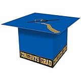 Beistle Beistle Graduate Cap Card Box, 8-1/2-Inch by 8-1/2-Inch, Blue  - Image 1