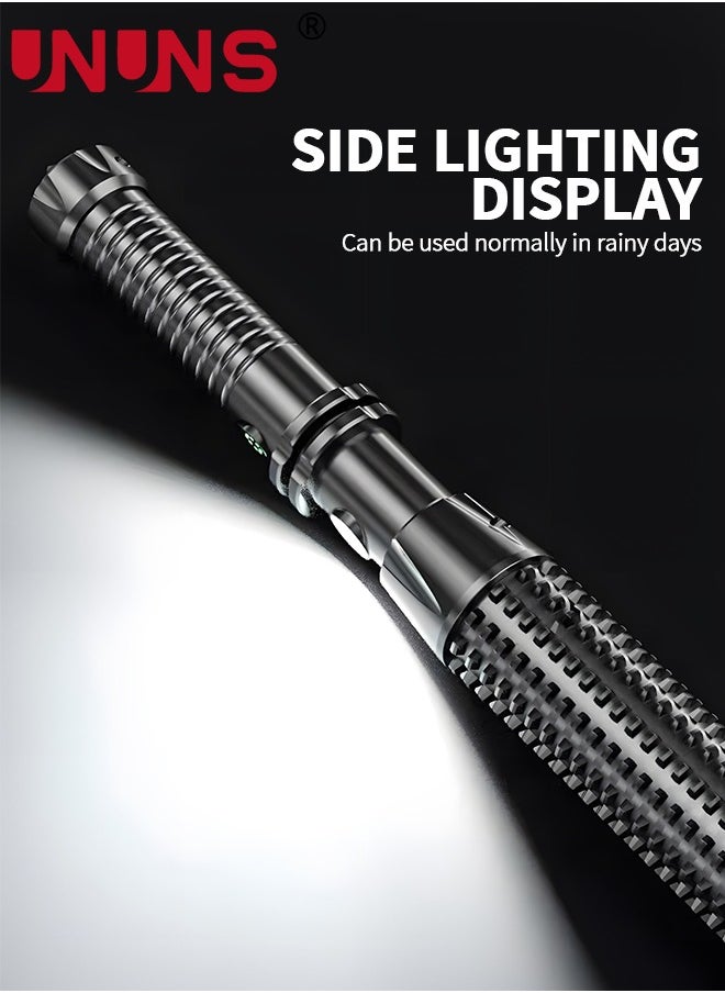 UNUNS USB Rechargeable Led Flashlight High Lumens, Bright LED Tactical Flashlight, 3 Modes Adjustable Zoomable Emergency Waterproof Flashlight  - Image 4