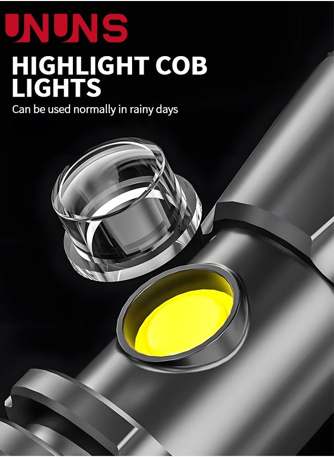 UNUNS USB Rechargeable Led Flashlight High Lumens, Bright LED Tactical Flashlight, 3 Modes Adjustable Zoomable Emergency Waterproof Flashlight  - Image 5