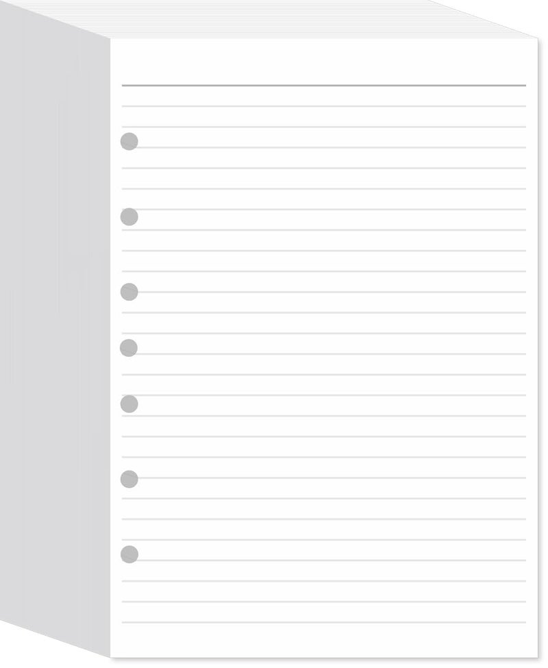 newestor 7-Hole Lined Filler Paper Pack of 300 Sheets for Mini Binders, College Ruled, 5-1/2" x 8-1/2", White - Image 1