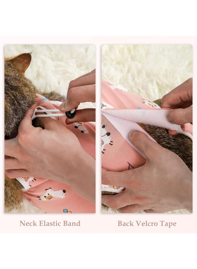 2 Pack Cat Recovery Suit, Breathable Cat Surgery Recovery Suit Female, Cat Onesie for Cats After Surgery, Cat Spay Recovery Suit Female Abdominal Wounds,L Size (A) - Image 4