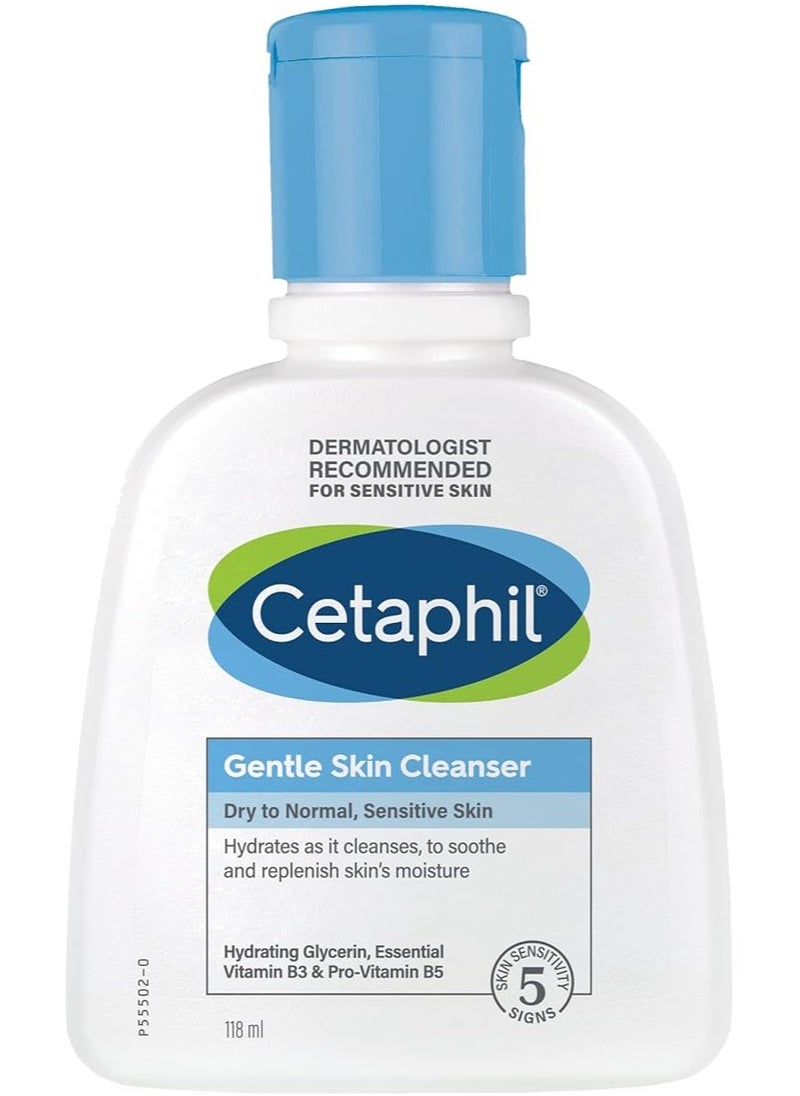 Cetaphil Cetaphil Gentle Skin Cleanser, For Men & Women, Dry to Normal and Sensitive Skin, Unscented, 4 FL.0Z (118ml)  - Image 1