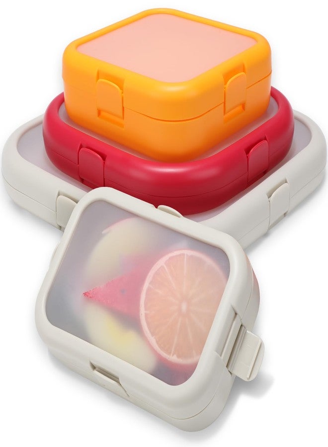 Nuogo 4 Pcs Silicone Fruit Storage Box Anti-oxidation Avocado Saver Storage Tomato Pod Vegetable Saver Reusable for Fridge Garlic Lemons Potatoes(Red, White,Orange,4 Sizes) - Image 1