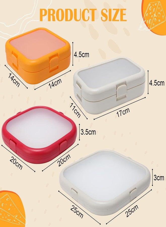 Nuogo 4 Pcs Silicone Fruit Storage Box Anti-oxidation Avocado Saver Storage Tomato Pod Vegetable Saver Reusable for Fridge Garlic Lemons Potatoes(Red, White,Orange,4 Sizes) - Image 2