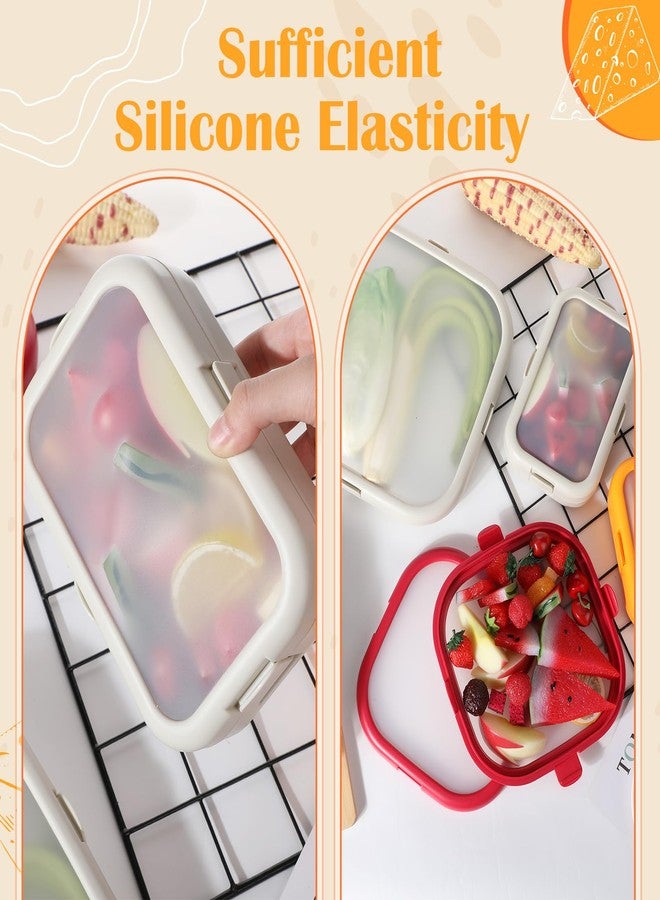 Nuogo 4 Pcs Silicone Fruit Storage Box Anti-oxidation Avocado Saver Storage Tomato Pod Vegetable Saver Reusable for Fridge Garlic Lemons Potatoes(Red, White,Orange,4 Sizes) - Image 4