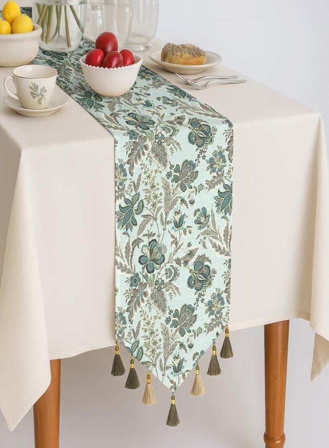 Casableu Calvia Green 6 Seater Table Runner Dust-Proof Table Runner for Dining Tabletop Decoration | Size: 13x72 Inches - Image 1