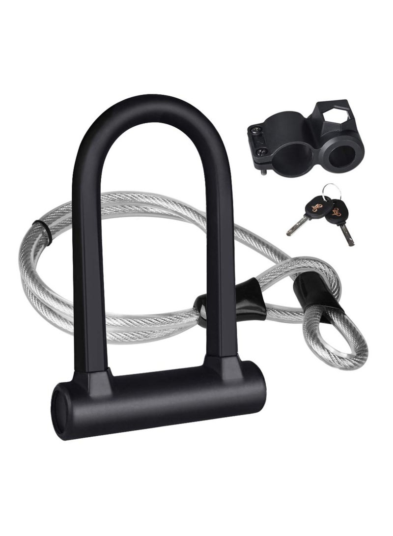 SOLARAE Heavy Duty Bike U Lock with 16mm Shackle, Secure Combination Lock and 4ft Security Cable, Ideal for E-Bikes, Mountain Bikes, and Road Bikes (Small Size) - Image 1