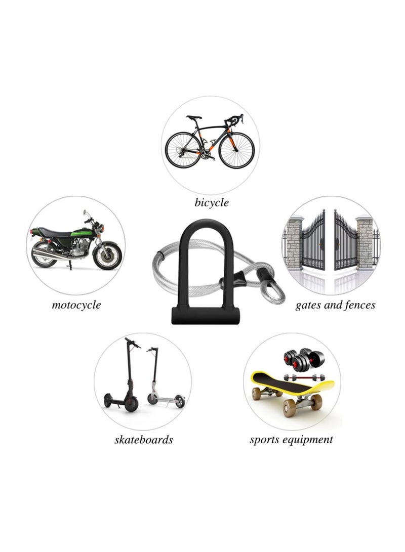 SOLARAE Heavy Duty Bike U Lock with 16mm Shackle, Secure Combination Lock and 4ft Security Cable, Ideal for E-Bikes, Mountain Bikes, and Road Bikes (Small Size) - Image 2
