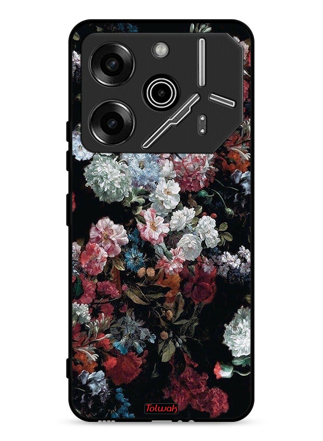 Tolwak Tecno Pova 6 Pro 5G Protective Case Cover Vintage Roses - Image 1