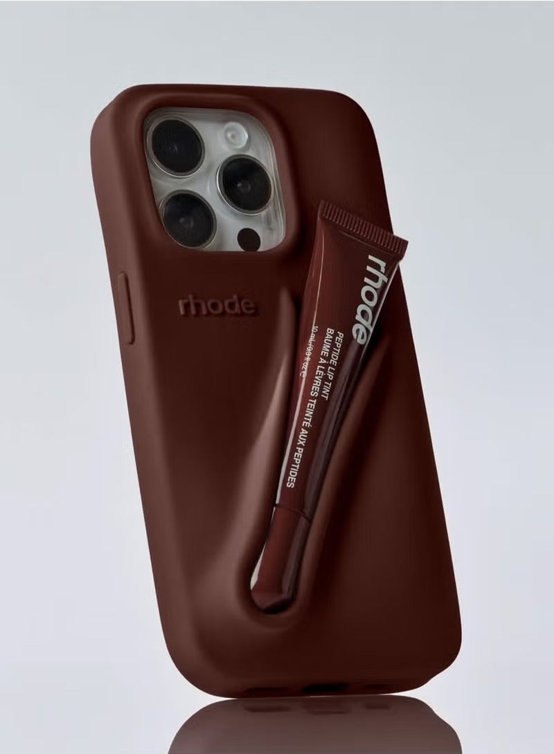 rhode Peptide Lip Tint (Espresso) + Summer Lip Case Case (Espresso) - Limited Edition Suitable for all Apple iPhone models case  - Image 2