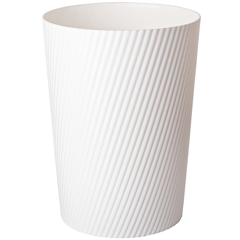 UUJOLY Small Trash Can Wastebasket Garbage Can Container Bins for Bathrooms, Laundry Room, Kitchens, Offices, Kids Rooms, Dorms (White) - Image 1