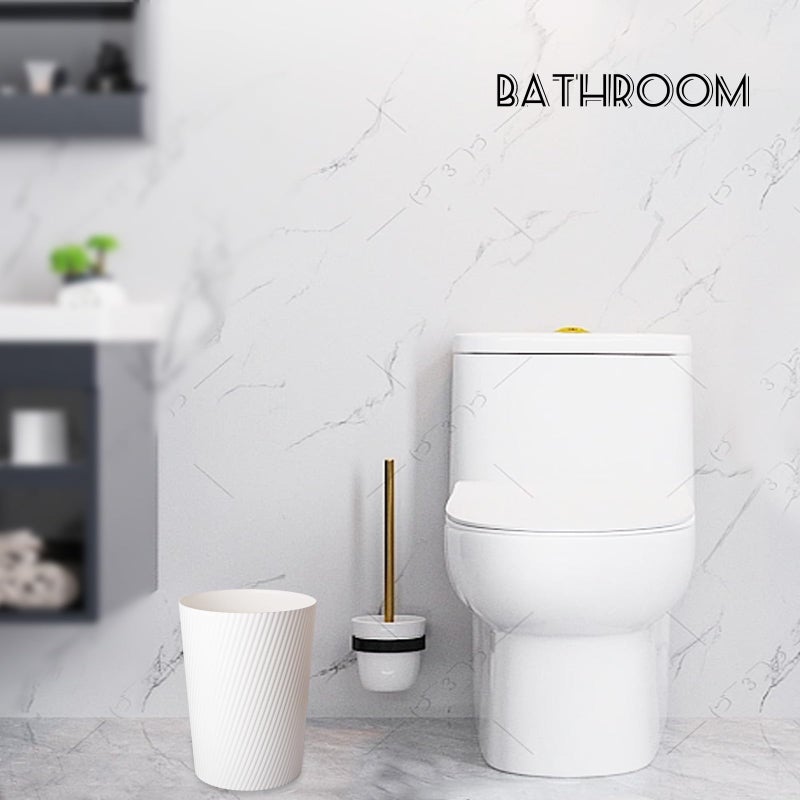 UUJOLY Small Trash Can Wastebasket Garbage Can Container Bins for Bathrooms, Laundry Room, Kitchens, Offices, Kids Rooms, Dorms (White) - Image 4