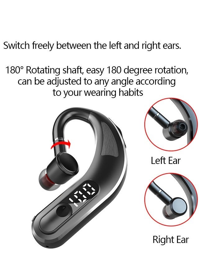 Wireless Headset, Single Ear Bluetooth 5.2 Headset with Noise Canceling Mic Hands Free Cell Phones Earpiece, 360° Rotation Waterproof Bluetooth Headphones for iPhone/Android Business Office Running Dr - Image 2