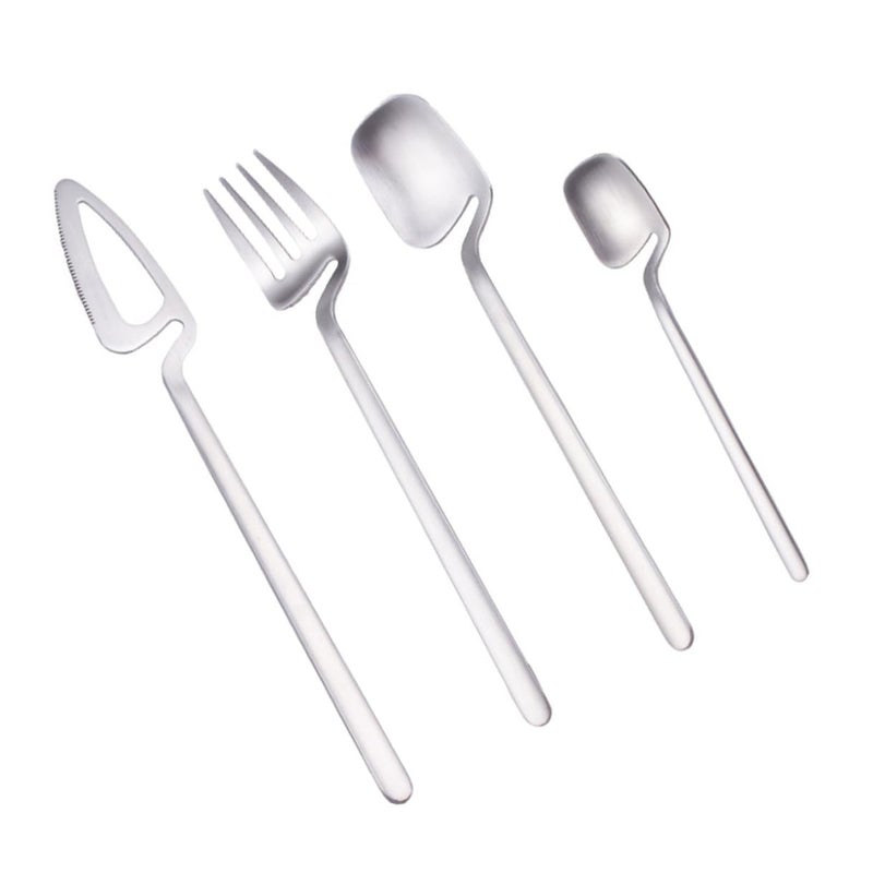 Stainless Steel Cutlery Set 4Pcs Knife Fork Spoon Wall Mountable Kitchen Tableware - Image 2