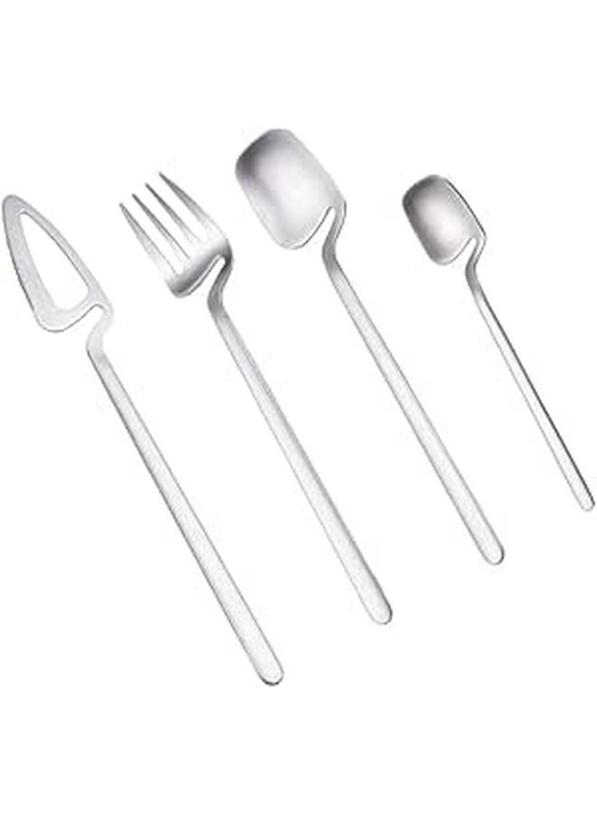 Stainless Steel Cutlery Set 4Pcs Knife Fork Spoon Wall Mountable Kitchen Tableware - Image 1
