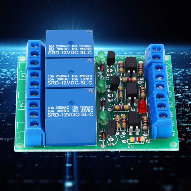 سونجلي وحدة التتابع ثلاثية القنوات DC 12V 10A مع عزل بصري كهربائي - تحكم مستقل بمشغل عالي المستوى للأتمتة الصناعية - Image 3