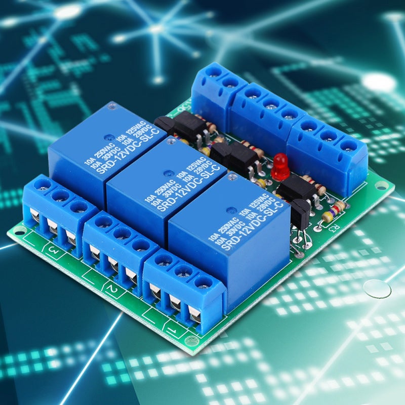سونجلي وحدة التتابع ثلاثية القنوات DC 12V 10A مع عزل بصري كهربائي - تحكم مستقل بمشغل عالي المستوى للأتمتة الصناعية - Image 4