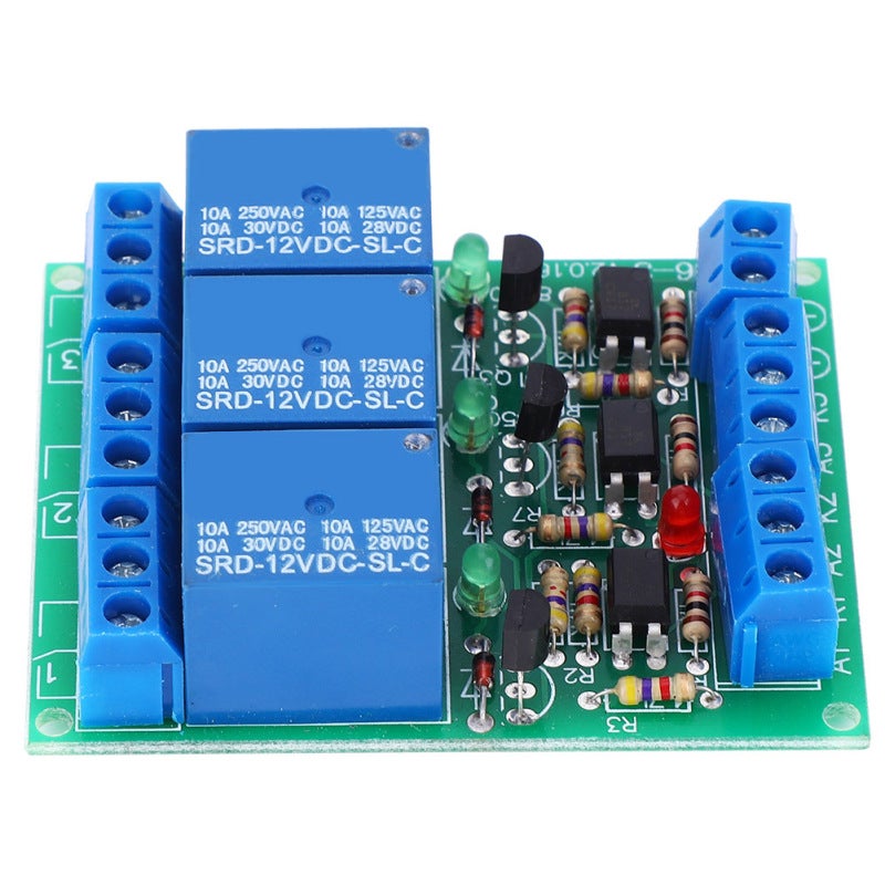 سونجلي وحدة التتابع ثلاثية القنوات DC 12V 10A مع عزل بصري كهربائي - تحكم مستقل بمشغل عالي المستوى للأتمتة الصناعية - Image 2