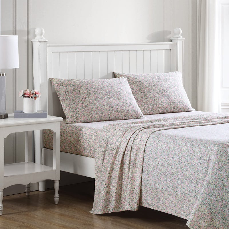 Laura Ashley - Standard Pillowcase Set, Breathable Percale Cotton Bedding, Crisp & Cool for Year Round Use, Coquette Room Decor (Loveston Pink, 2 Piece) - Image 5