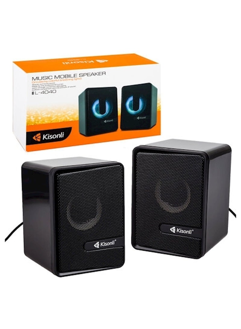 كيسونلي نظام الصوت Kisonli L-4040 USB للكمبيوتر – أسود - Image 3