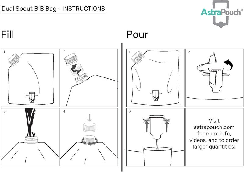 ASTRAPOUCH 1.5L Wine Purse Easy Fill Bags - BYOB - 3-Pack of Replacement Bags for Wine Bag Coolers, Purses, Holders and Carriers - REFILLABLE, REUSABLE, BPA FREE! Quick and Easy Filling Through Top Screw Cap - Image 3