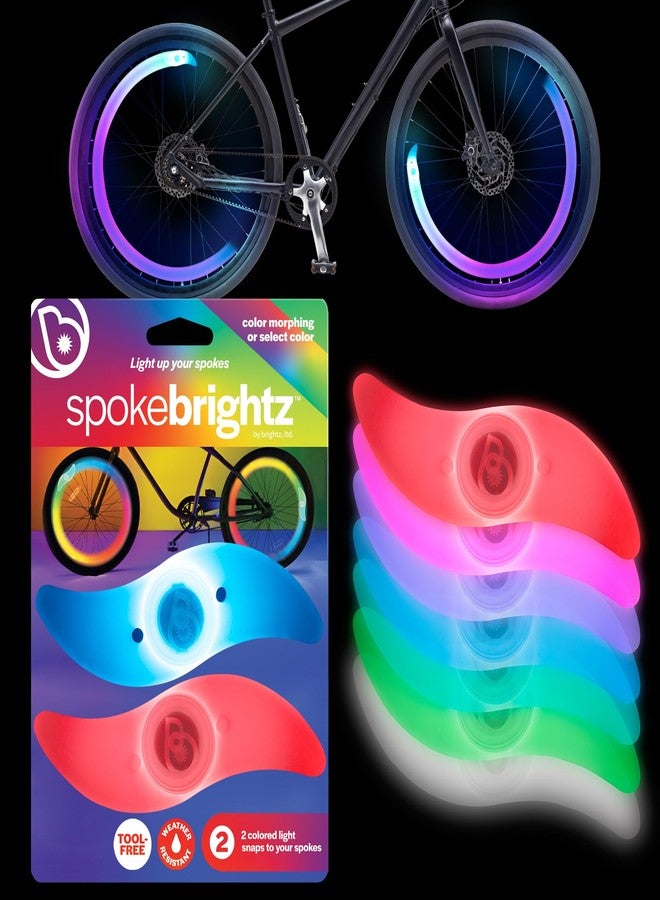 Brightz SpokeBrightz 2-Pack LED Bike Wheel Lights - Color Changing Bike Spoke Light - LED Bike Tire Lights for Kids, Adults, Boys, and Girls - Bicycle Accessories for Riding Bikes at Night - Image 1