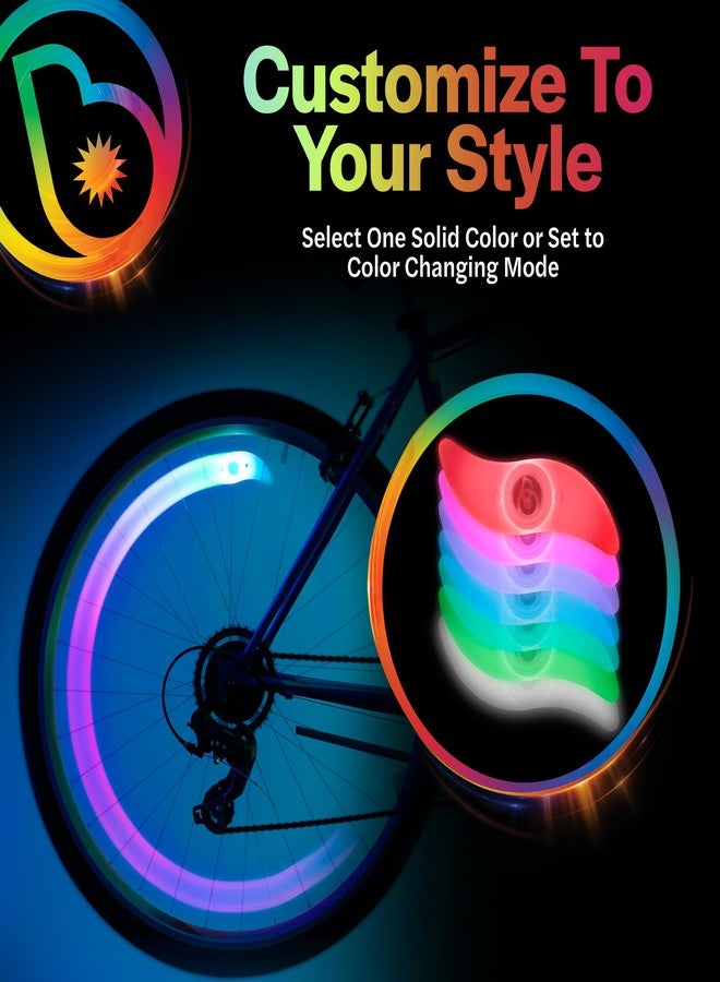 Brightz SpokeBrightz 2-Pack LED Bike Wheel Lights - Color Changing Bike Spoke Light - LED Bike Tire Lights for Kids, Adults, Boys, and Girls - Bicycle Accessories for Riding Bikes at Night - Image 2