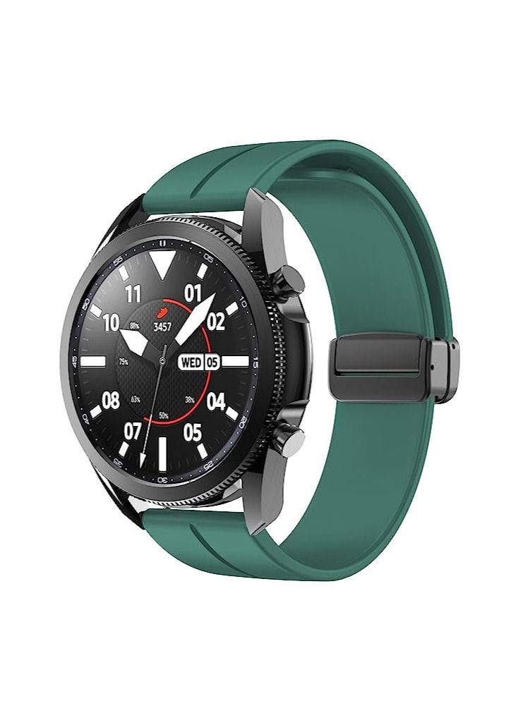 22mm Silicone Strap With Magnetic Folding Buckle For Huawei Watch GT3 Pro Smart Watch 46mm Green - Image 4