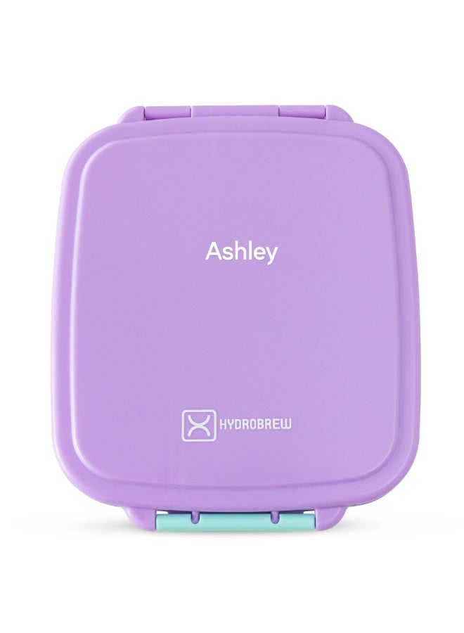 Hydrobrew Personalized Mega Flex Bento Lunch Box 1864ml,  Leakproof Lunch Container with Integrated 250ml Insulated Food Jar- Orchid Mist - Image 1