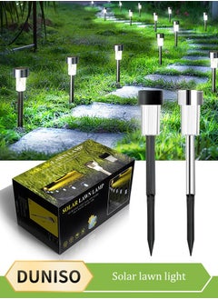 DUNISO 10 Pieces of Solar outdoor lights,LED plastic landscape lights, waterproof, 40mah, suitable for courtyards, parks, gardens, lawns, black  - Image 1
