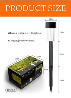 DUNISO 10 Pieces of Solar outdoor lights,LED plastic landscape lights, waterproof, 40mah, suitable for courtyards, parks, gardens, lawns, black  - Image 2