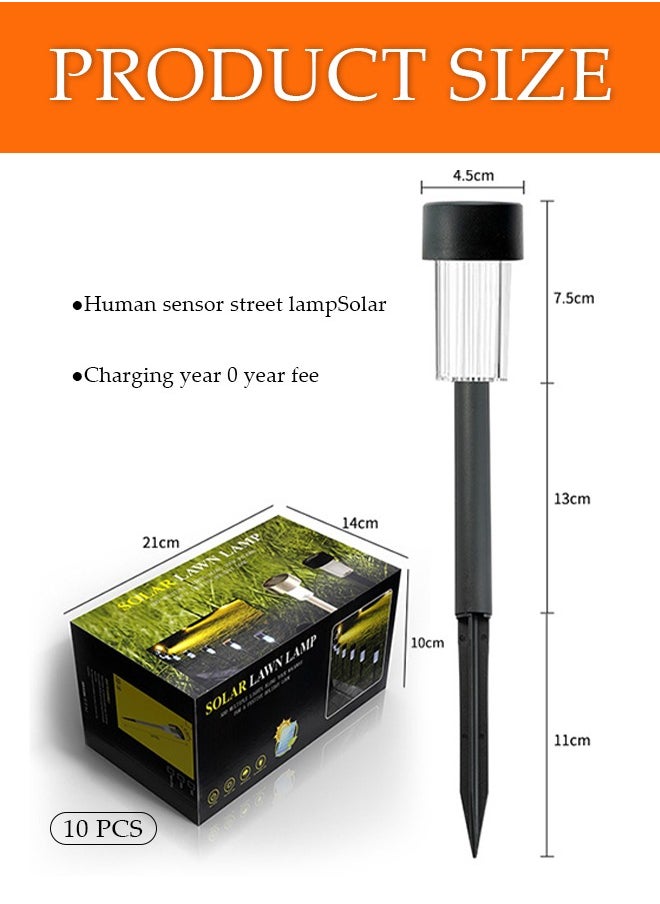 DUNISO 10 Pieces of Solar outdoor lights,LED plastic landscape lights, waterproof, 40mah, suitable for courtyards, parks, gardens, lawns, black  - Image 2