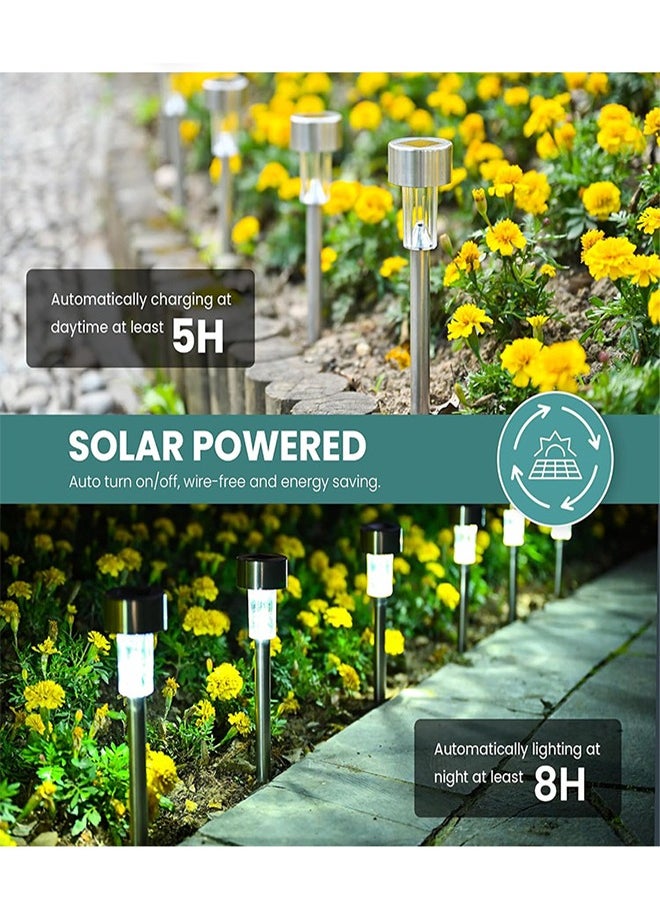DUNISO 10 Pieces of Solar outdoor lights,LED plastic landscape lights, waterproof, 40mah, suitable for courtyards, parks, gardens, lawns, black  - Image 4
