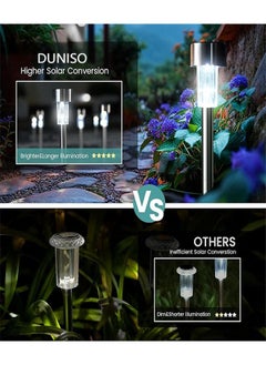 DUNISO 10 Pieces of Solar outdoor lights,LED plastic landscape lights, waterproof, 40mah, suitable for courtyards, parks, gardens, lawns, black  - Image 5