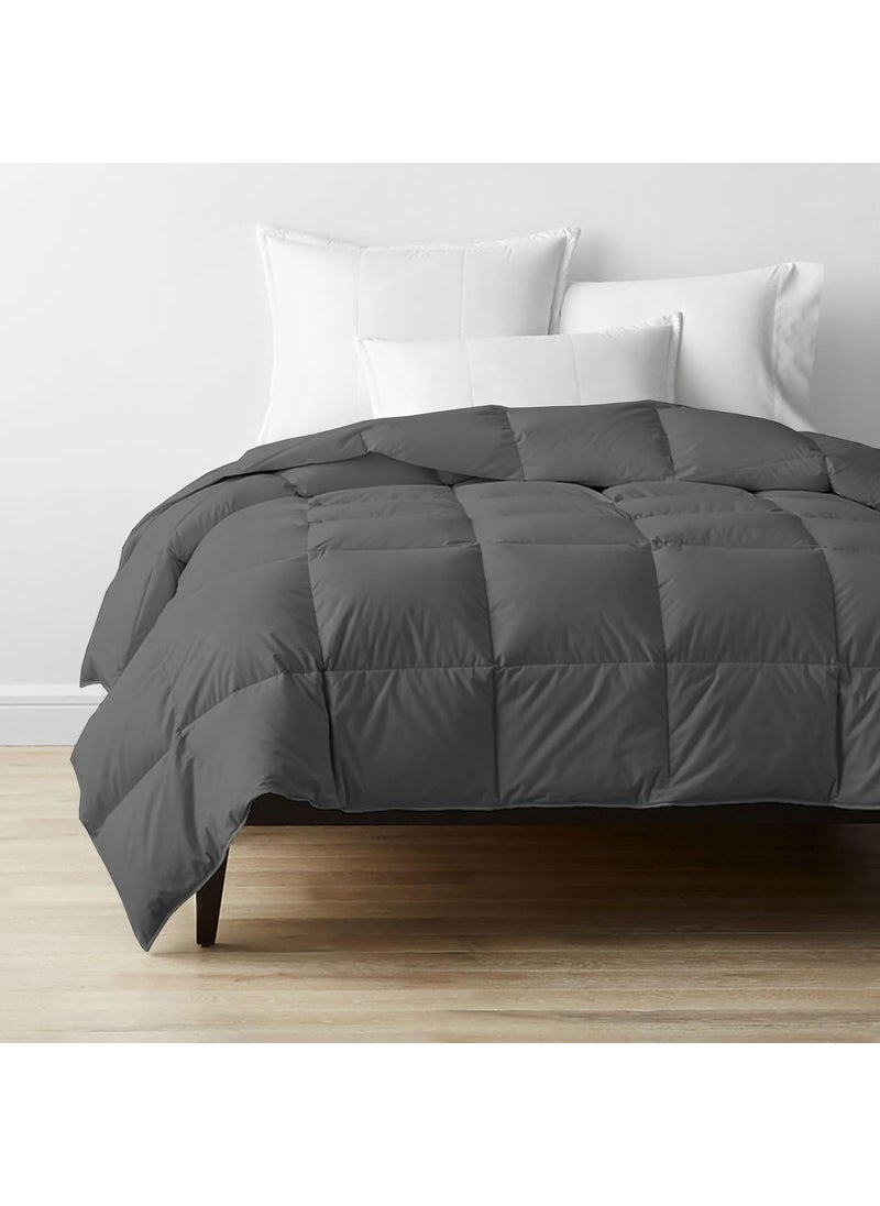 Grace Linen Grace Linen Winter Comforter King Size Soft Microfiber 300 GSM Comforter for Winter Blanket Soft Luxury Design DuvetBlanket King Size 92X106 Dark Grey Color  - Image 2