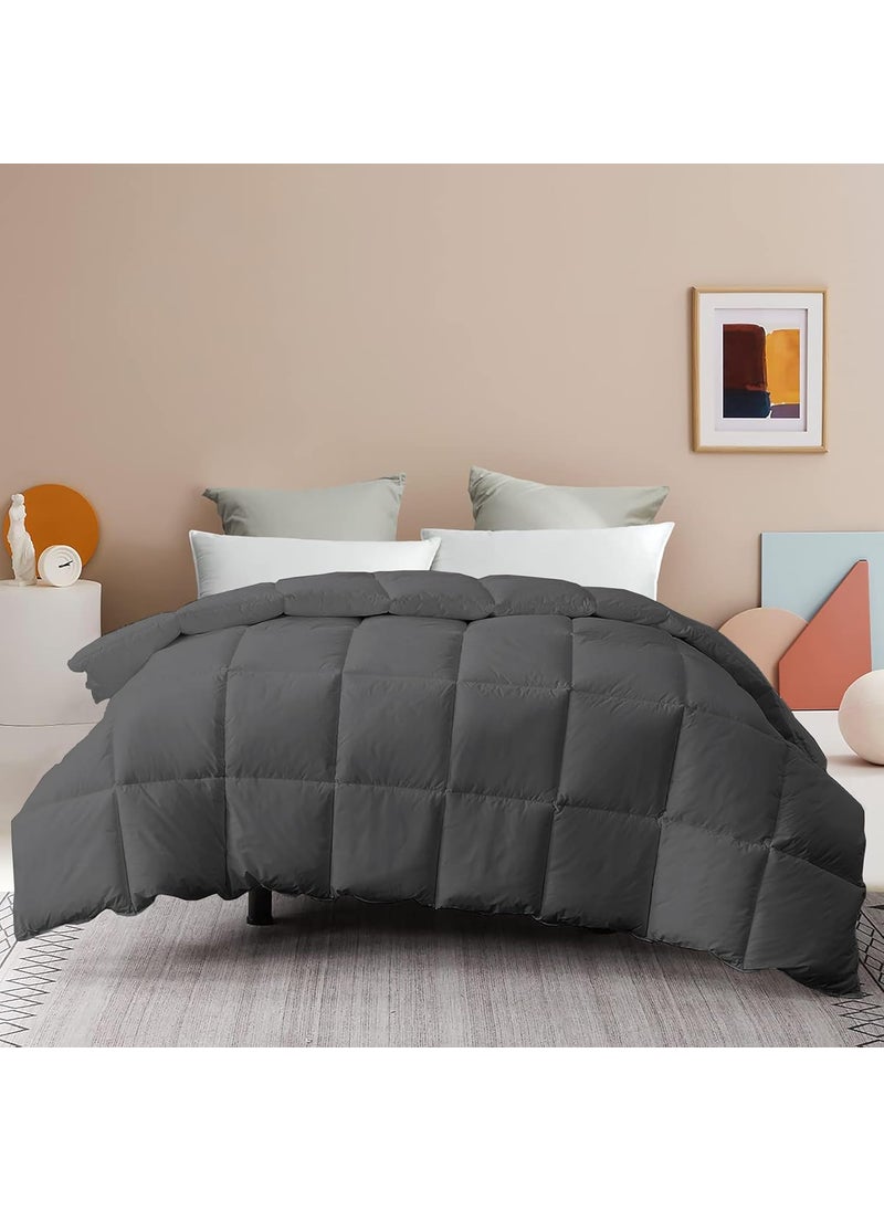 Grace Linen Grace Linen Winter Comforter King Size Soft Microfiber 300 GSM Comforter for Winter Blanket Soft Luxury Design DuvetBlanket King Size 92X106 Dark Grey Color  - Image 3