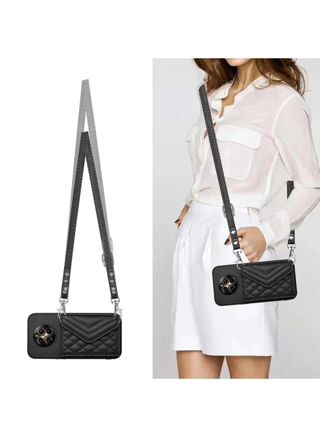 S-TOP Case For Realme P1 5G India Rhombic Texture Card Bag RFID Phone Case with Long Lanyard - Image 2