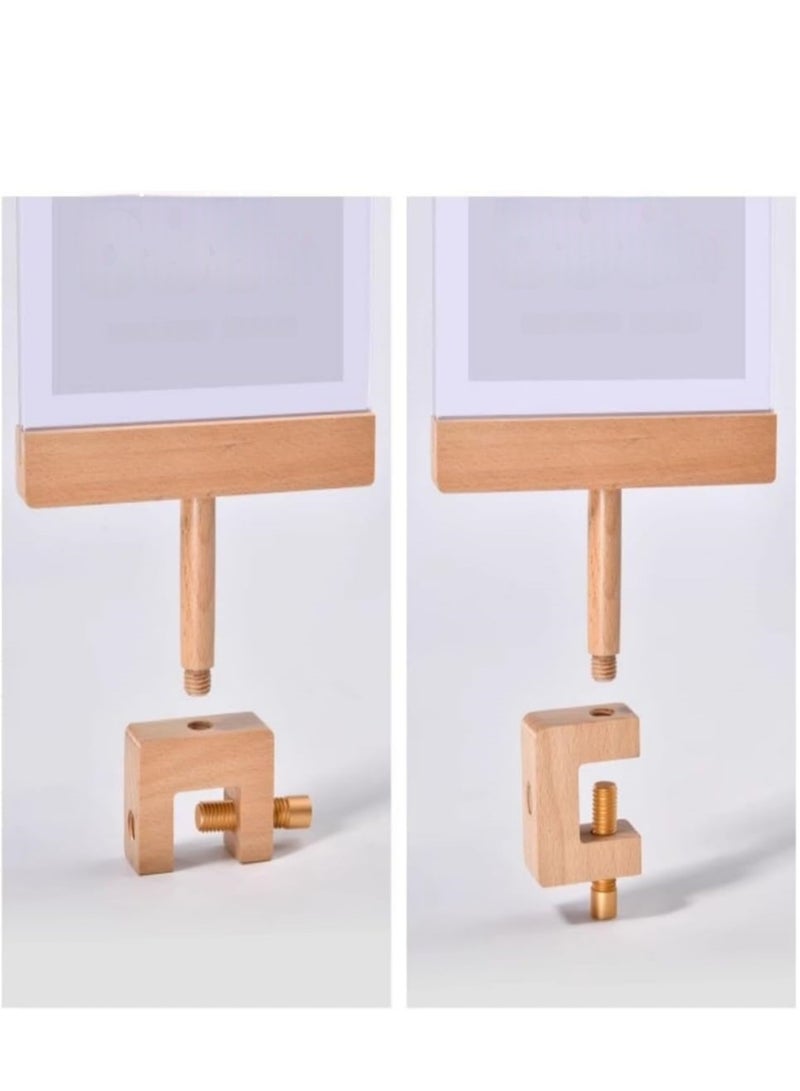 Eckek  Acrylic Sign Holder with Clamp Double Head Display with Acrylic Frame Sign Holder Price Tag Clip for Clothing Stores - Image 5