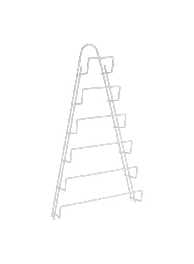 Metaltex حامل أغطية الأواني ميتالتكس كيوي – رف أغطية موفر للمساحة يصلح حتى 6 أغطية أواني، ألواح تقطيع أو أطباق – يمكن تركيبه على الحائط أو باب الخزانة – سلك بلاستيكي – صنع في إيطاليا - Image 2