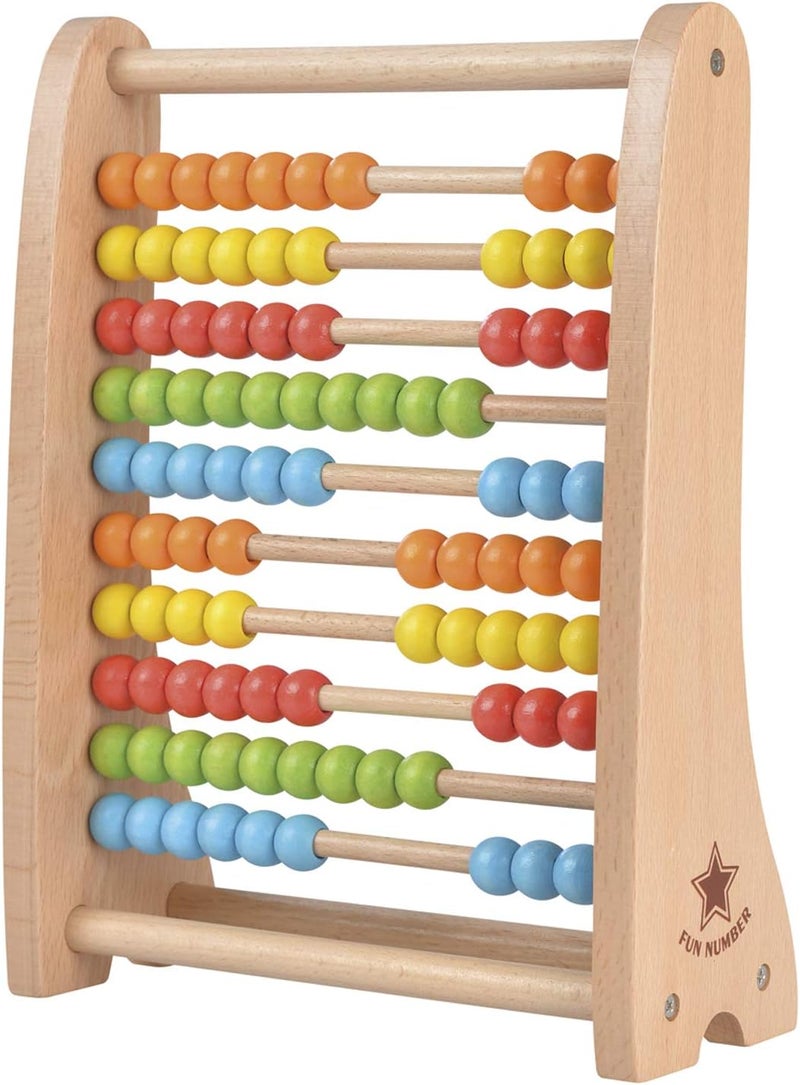 Lelin Toys Wooden Abacus for Kids - Multicolor Counting Frame