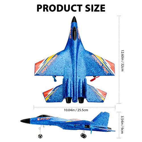 RoofWorld SU27 RC Fighter Plane Beginner Friendly RC Airplane 6Axis AutoStabilizer Remote Control Glider Aircraft Ready to Fly Crash Resistant 2 Batteries - Image 5