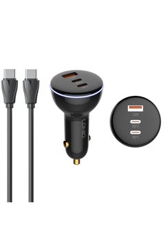 LDNIO Car Charger Turbo  Compatible with LDNIO  (160W) USB-C1  PD100W + USB-C2 PD 30W +USB-A1 30W QC3.0 Type-C QC 3.0 Fast Charging Laptop Mobile Cell Phone  - Image 1
