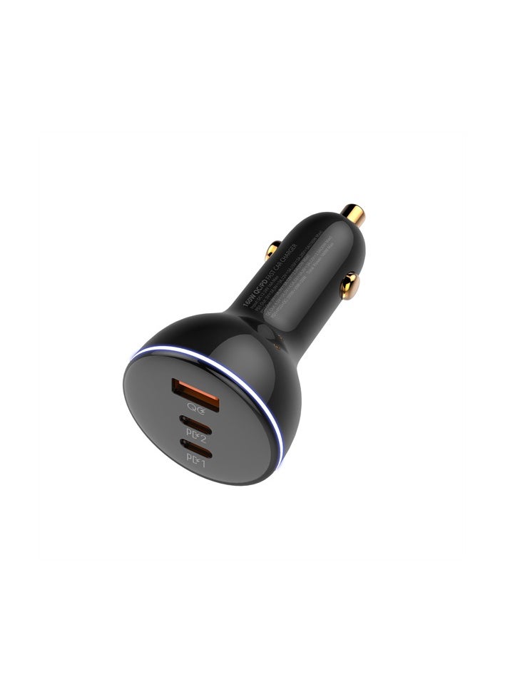 إل دينو - شاحن سيارة سريع تربو 160w من لدنيو  USB-C1  PD100W + USB-C2 PD 30W +USB-A1 30W QC3.0 نوع C شحن سريع للاب توب والجوال - Image 1