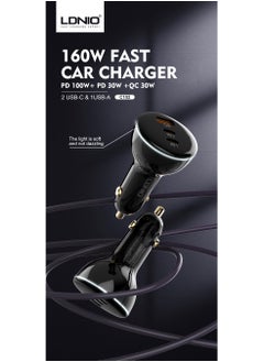 LDNIO Car Charger Turbo  Compatible with LDNIO  (160W) USB-C1  PD100W + USB-C2 PD 30W +USB-A1 30W QC3.0 Type-C QC 3.0 Fast Charging Laptop Mobile Cell Phone  - Image 4