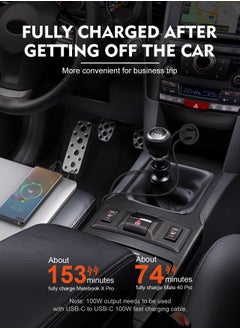 LDNIO Car Charger Turbo  Compatible with LDNIO  (160W) USB-C1  PD100W + USB-C2 PD 30W +USB-A1 30W QC3.0 Type-C QC 3.0 Fast Charging Laptop Mobile Cell Phone  - Image 5
