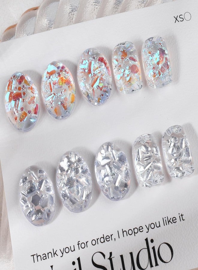 SWEET TREND 2 Boxes Holographic Nail Glitter Flakes Aurora Silver Irregular Nail Sequins Opal Chameleon Chunky Nail Decoration Nail Foil Manicure Accessories Nail Craft for Salon Art DIY - Image 3